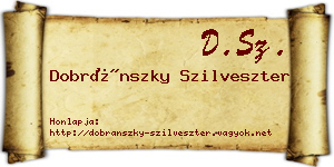 Dobránszky Szilveszter névjegykártya